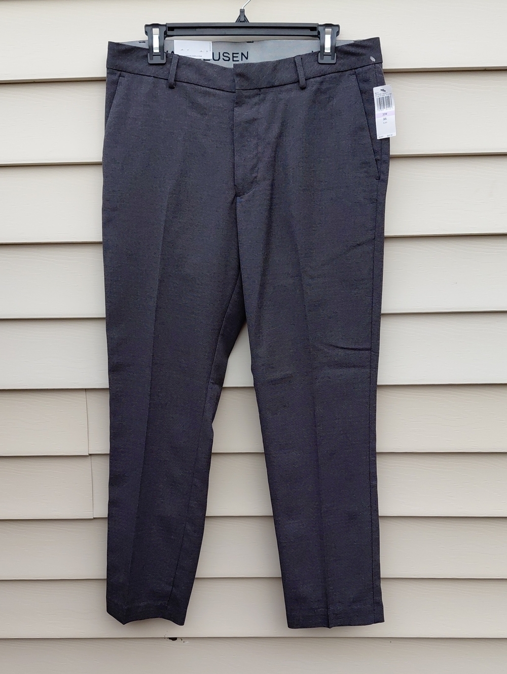 VAN HEUSEN  Men's Black Slim Fit Dobby  Dress Pants Size 32 x 30